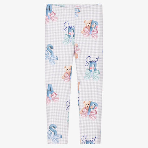Balloon Chic-ليغنغز قطن جيرسي كاروهات لون رمادي للبنات | Childrensalon Outlet