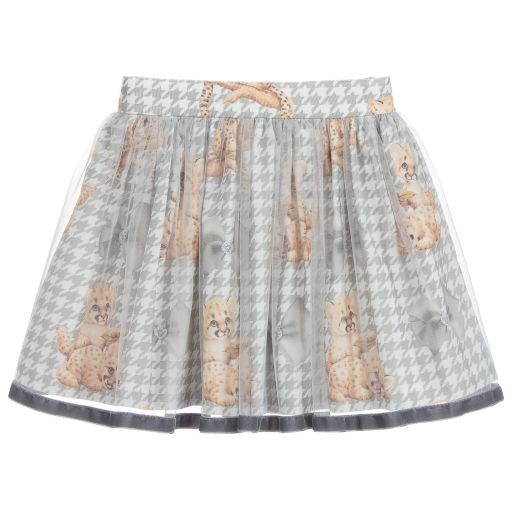 Balloon Chic-Girls Grey Cotton Skirt | Childrensalon Outlet