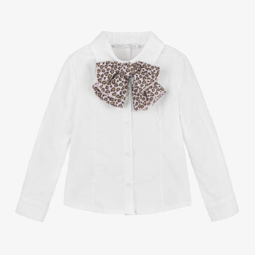 Balloon Chic-Girls Ivory Bow Blouse | Childrensalon Outlet
