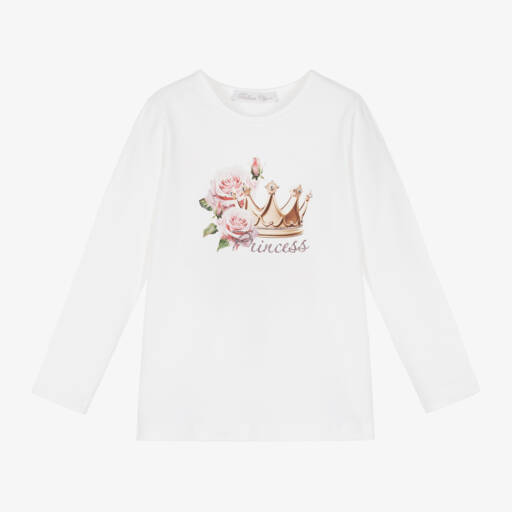 Balloon Chic-توب مزيج قطن لون عاجي | Childrensalon Outlet