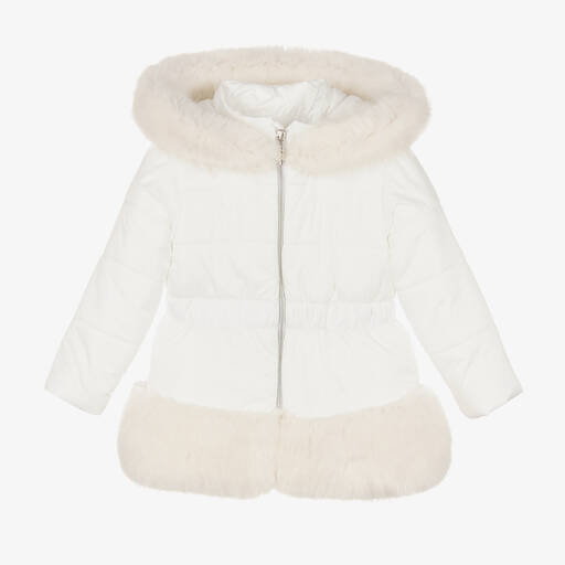 Balloon Chic-Girls Ivory Puffer Coat | Childrensalon Outlet