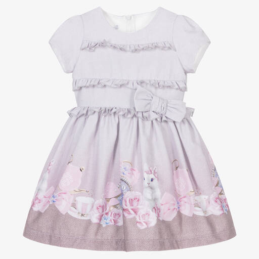 Balloon Chic-Girls Lilac Pink Cotton Dress | Childrensalon Outlet