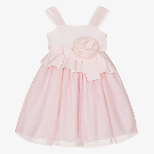 Balloon Chic-Girls Pale Pink Tulle Flower Dress | Childrensalon Outlet
