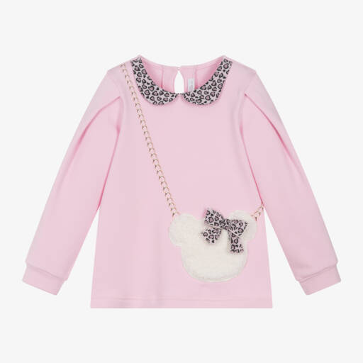 Balloon Chic-Girls Pink Bear Bag Top | Childrensalon Outlet