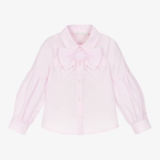 Balloon Chic-Girls Pink Bow Accent Blouse | Childrensalon Outlet