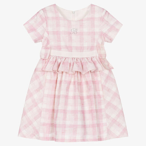 Balloon Chic-Girls Pink Checked Cotton Dress | Childrensalon Outlet