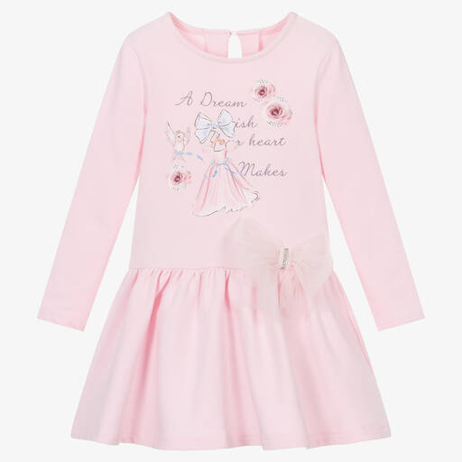 Balloon Chic-Girls Pink Cotton Jersey Dress | Childrensalon Outlet