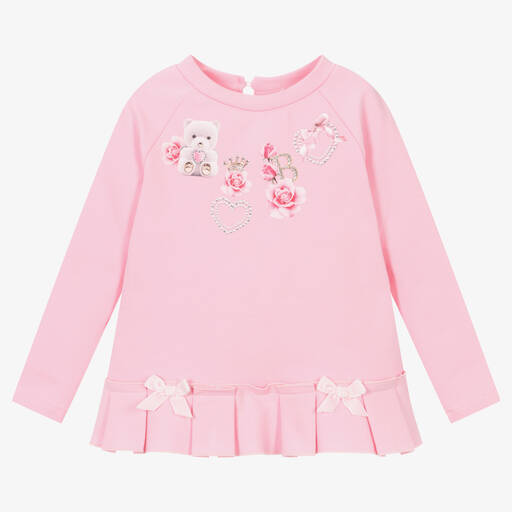 Balloon Chic-Girls Pink Cotton Jersey Top | Childrensalon Outlet