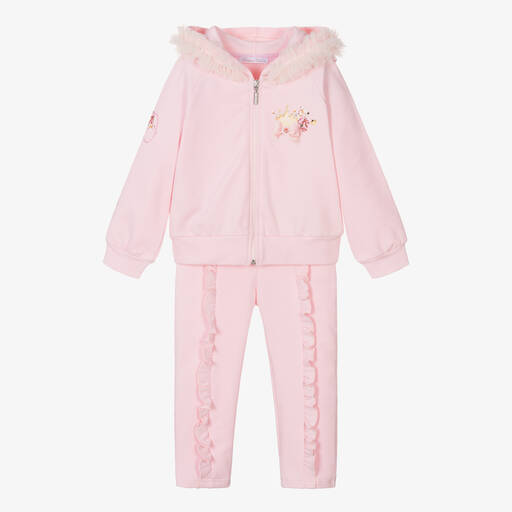 Balloon Chic-Розовый спортивный костюм из хлопка с рюшами | Childrensalon Outlet