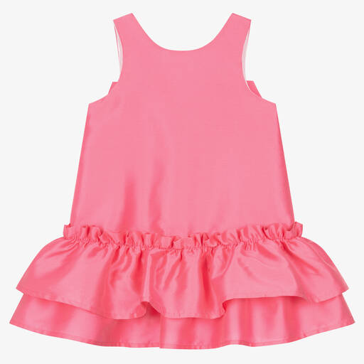 Balloon Chic-فستان قطن وحرير لون زهري | Childrensalon Outlet