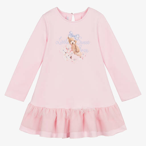 Balloon Chic-فستان قطن جيرسي لون زهري | Childrensalon Outlet