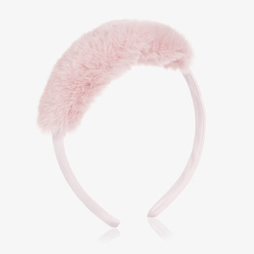 Balloon Chic-Girls Pink Faux Fur Hairband | Childrensalon Outlet