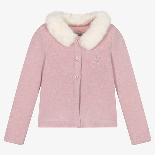 Balloon Chic-Girls Pink Knitted Cardigan | Childrensalon Outlet