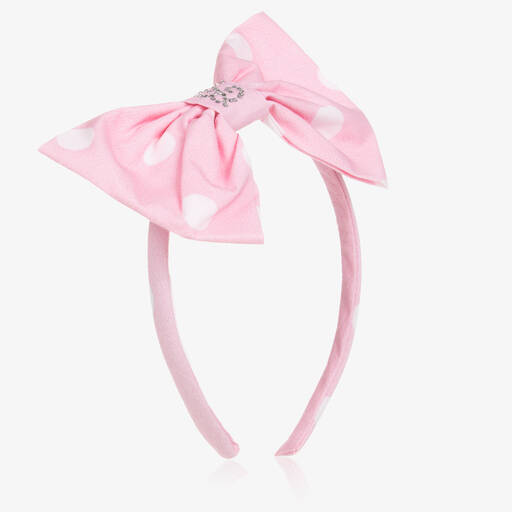Balloon Chic-Girls Pink Polka Dot Hairband | Childrensalon Outlet