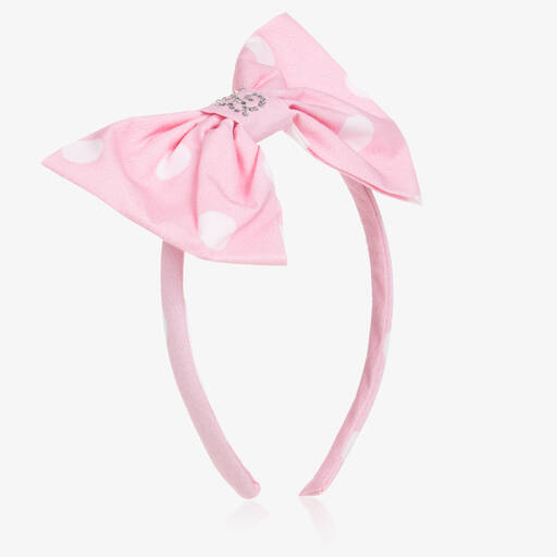 Balloon Chic-Розовый ободок с бантом в горох | Childrensalon Outlet
