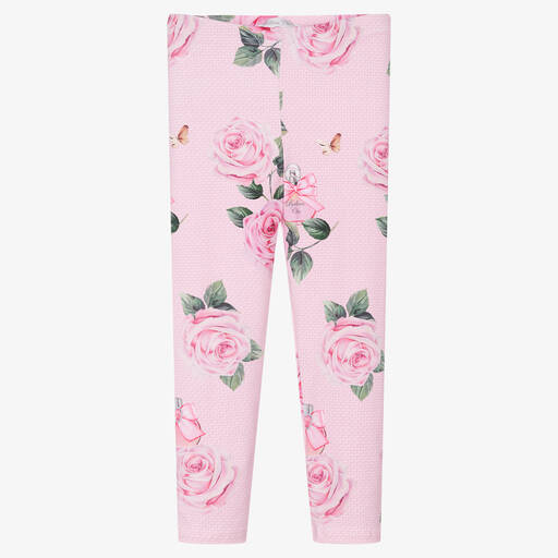 Balloon Chic-Girls Pink Rose Leggings | Childrensalon Outlet