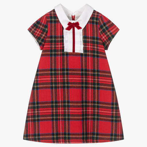 Balloon Chic-Girls Red & Green Tartan Dress | Childrensalon Outlet