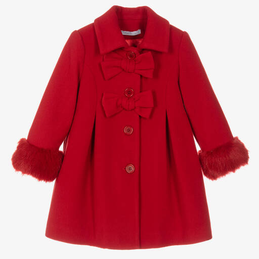 Balloon Chic-Girls Red Wool Coat | Childrensalon Outlet