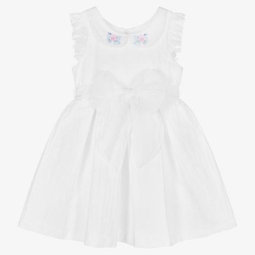 Balloon Chic-Белое хлопковое платье с бантиками для девочек | Childrensalon Outlet