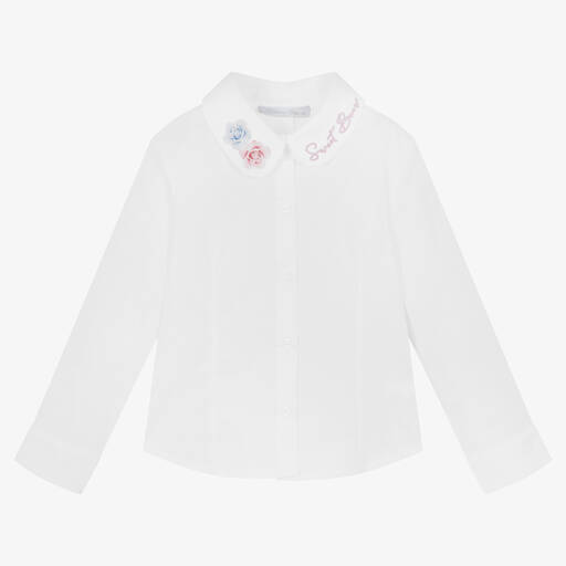 Balloon Chic-Girls White Cotton Shirt | Childrensalon Outlet