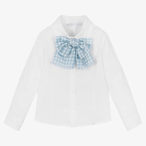 Balloon Chic-Girls White Cotton Shirt | Childrensalon Outlet