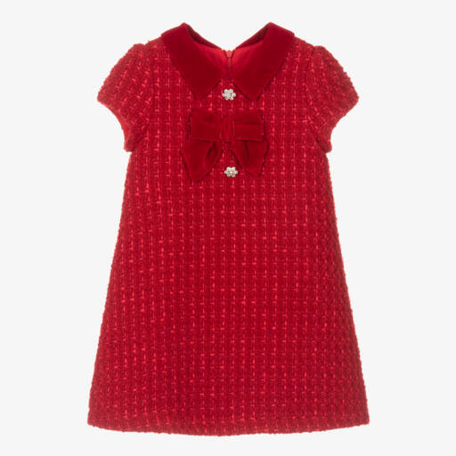 Balloon Chic-Girls Wool Tweed A-Line Dress | Childrensalon Outlet