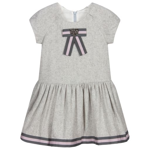 Balloon Chic-Grey Wool Dress | Childrensalon Outlet