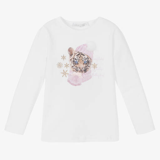 Balloon Chic-White Tiger & Snowflakes Top | Childrensalon Outlet