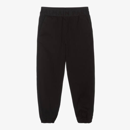 Balmain-Черные хлопковые джоггеры | Childrensalon Outlet
