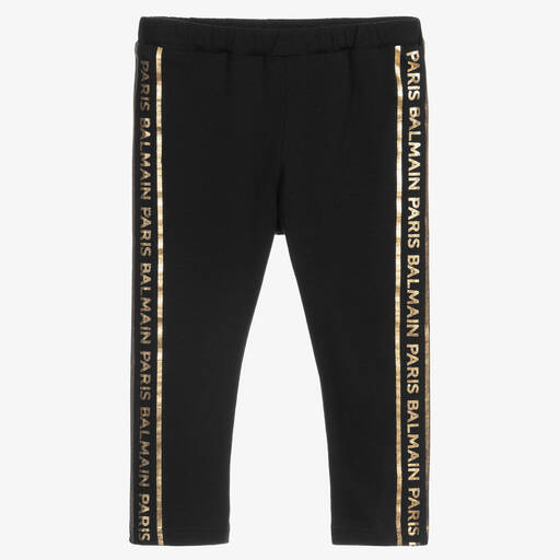Balmain-Легинсы черного и золотистого цвета | Childrensalon Outlet