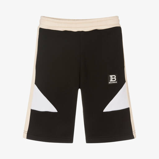 Balmain-Black Jersey Logo Shorts | Childrensalon Outlet