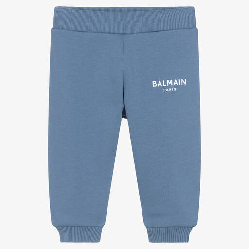 Balmain-Boys Blue Cotton Joggers | Childrensalon Outlet