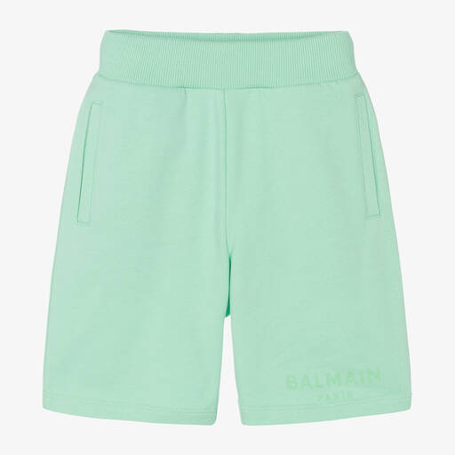 Balmain-Boys Green Cotton Shorts | Childrensalon Outlet