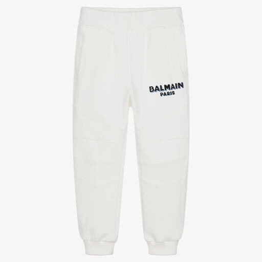 Balmain-Boys Ivory Cotton Jersey Joggers | Childrensalon Outlet