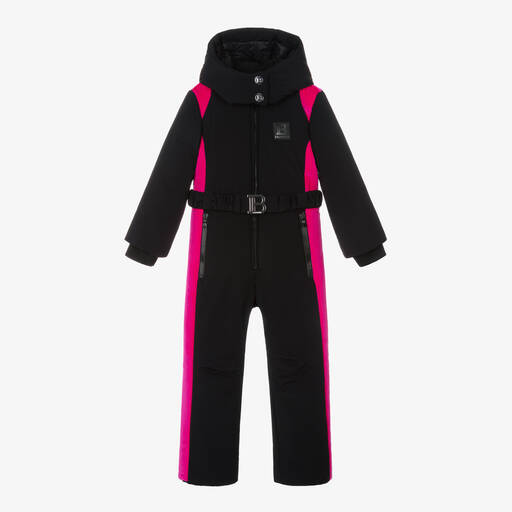 Balmain-أوفرول شتوي لون زهري وأسود للبنات | Childrensalon Outlet