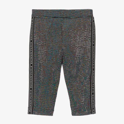 Balmain-Черные велосипедные шорты с пайетками | Childrensalon Outlet