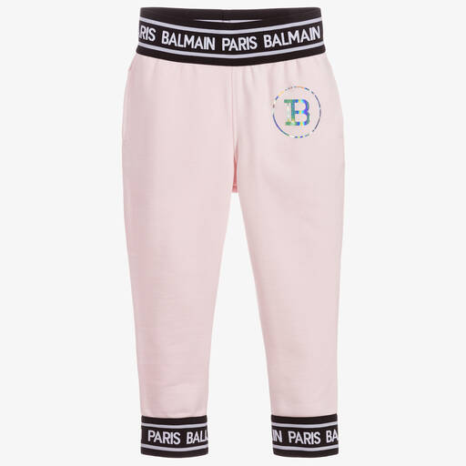 Balmain-جوغرز قطن لون زهري، أسود  و أبيض للبنات | Childrensalon Outlet