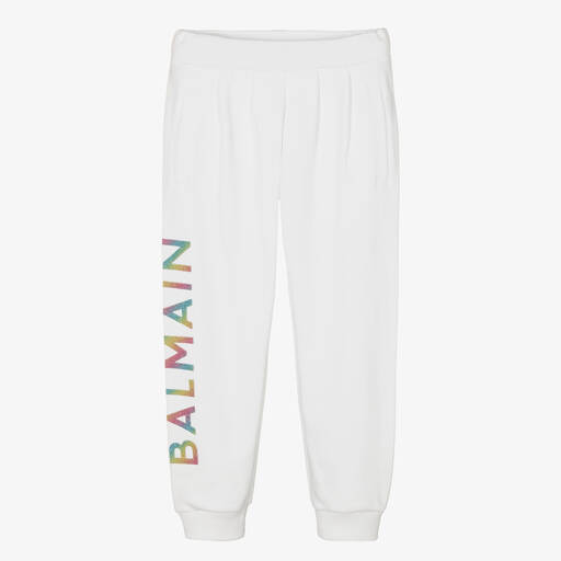 Balmain-Weiße Baumwoll-Jogginghose (M) | Childrensalon Outlet