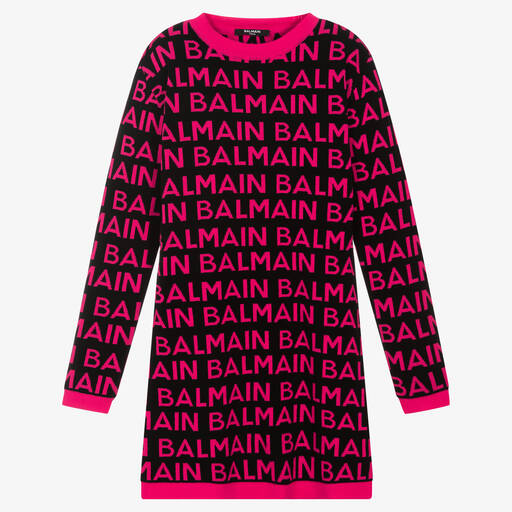 Balmain-Teen Kleid in Schwarz und Pink | Childrensalon Outlet