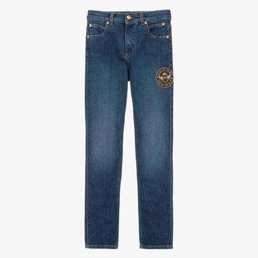 Balmain-Teen Boys Blue Cotton Denim Jeans | Childrensalon Outlet