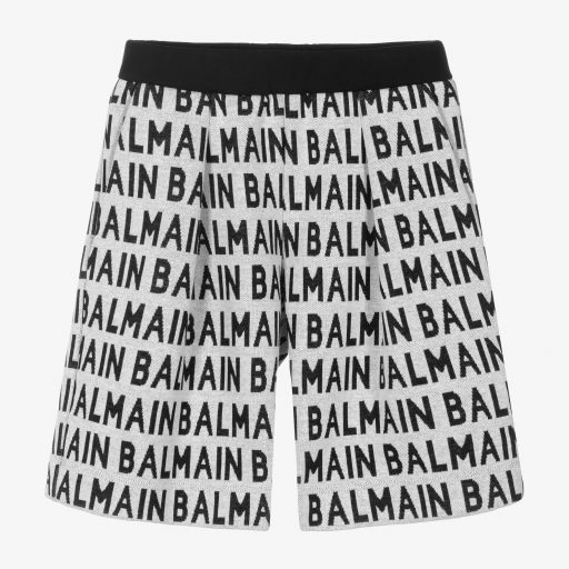 Balmain-Teen Boys Grey Cotton Shorts | Childrensalon Outlet