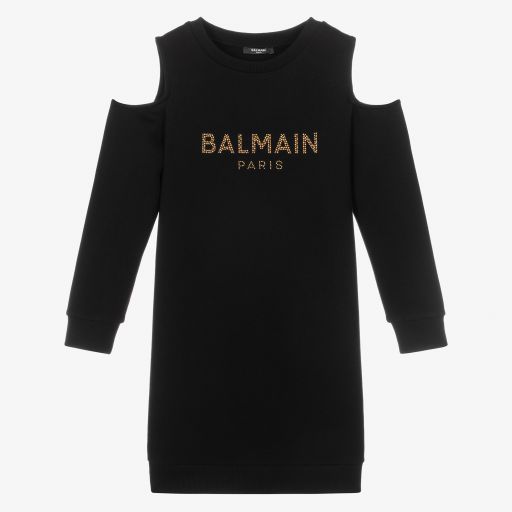 Balmain-Teen Kleid in Schwarz und Gold (M) | Childrensalon Outlet