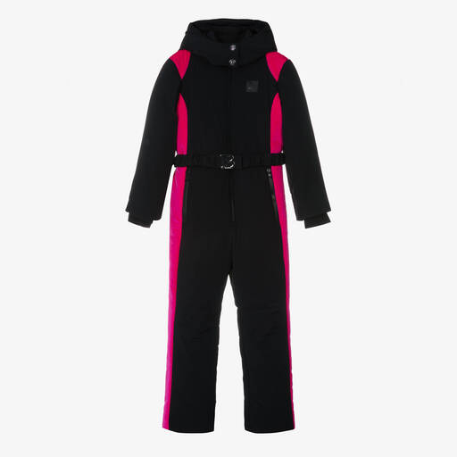 Balmain-Teen Girls Black & Pink Snowsuit | Childrensalon Outlet