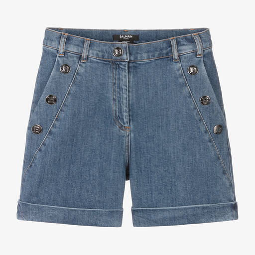 Balmain-Синяя джинсовая юбка | Childrensalon Outlet