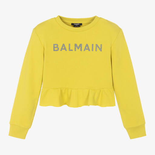 Balmain-Teen Girls Lime Green Sweatshirt | Childrensalon Outlet