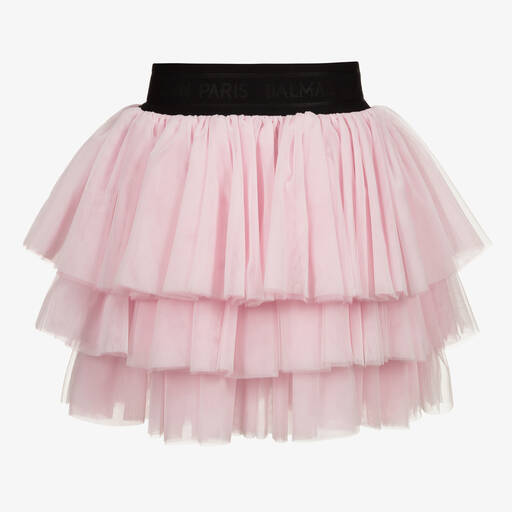 Balmain-Teen Pink & White Tulle Skirt | Childrensalon Outlet
