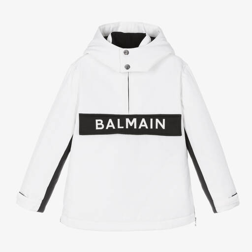 Balmain-Бело-черная лыжная куртка для подростков | Childrensalon Outlet