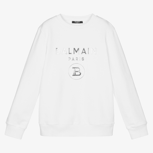 Balmain-Weißes Teen Sweatshirt | Childrensalon Outlet