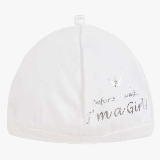 Bam Bam-Girls Soft White Cotton Cap | Childrensalon Outlet