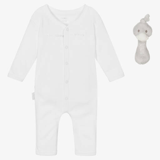 Bam Bam-Ivory Babysuit & Soft Toy Gift Set | Childrensalon Outlet